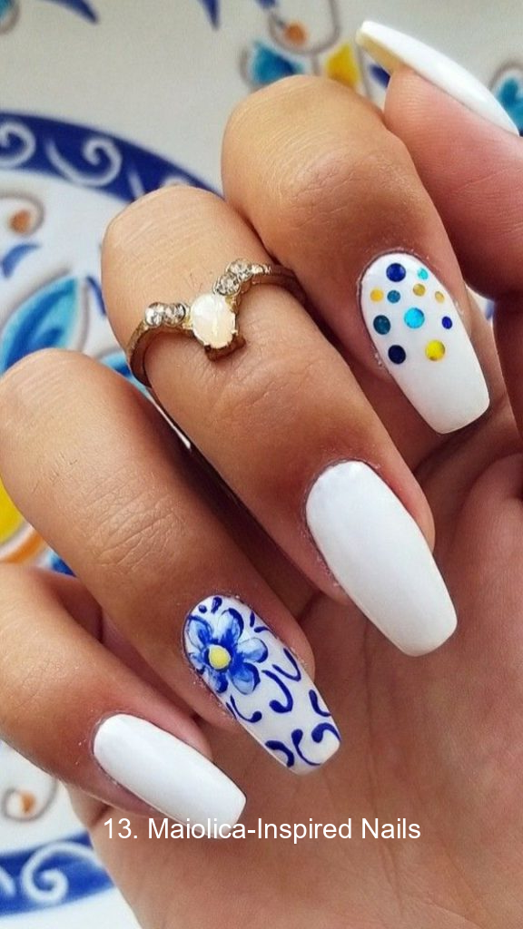 13. Maiolica-Inspired Nails